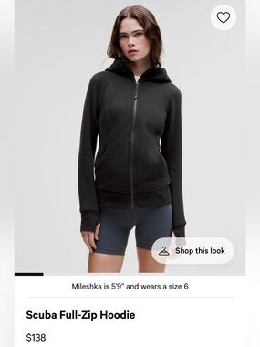 lululemon athletica scuba Black Zip-Up Hooded Sweatshirt